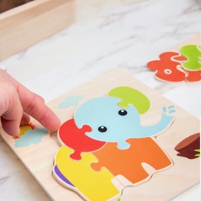 Puzzle en Bois - PuzzlePals™ - Éléphant - Jeux Des Saisons