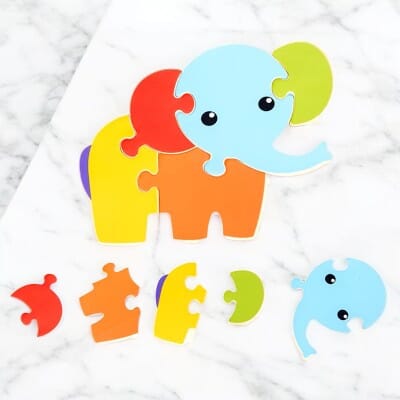 Puzzle en Bois - PuzzlePals™ - Éléphant - Jeux Des Saisons