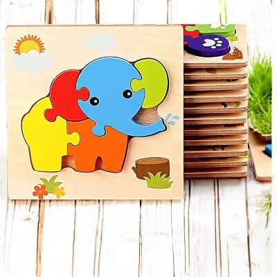 Puzzle en Bois - PuzzlePals™ - Éléphant - Jeux Des Saisons