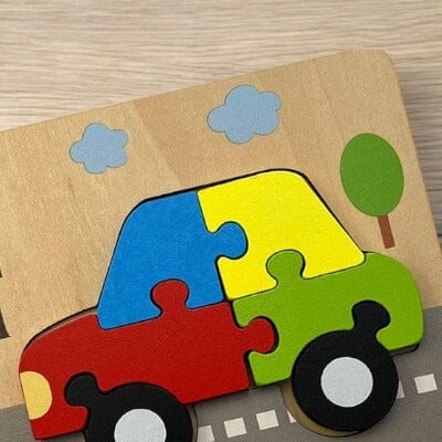 Puzzle en Bois - PuzzlePals™ - Voiture - Jeux Des Saisons