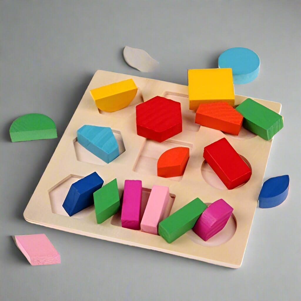 Puzzle en bois - WoodStack™ - Formes Géométriques - Jeux Des Saisons